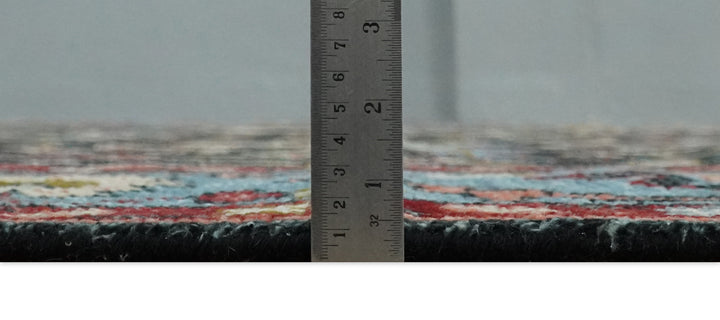 Black and Blue Hand Knotted Traditional Oushak Multi Size Wool Area Rug