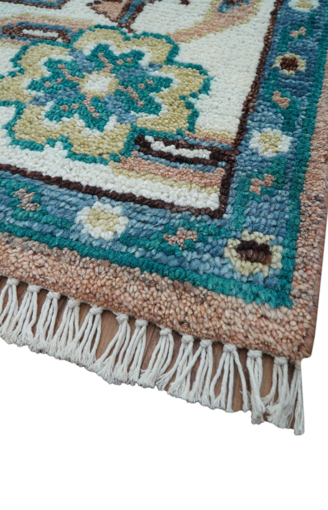 Hand knotted Peach Traditional Khotan Design 8x10 Wool Area Rug