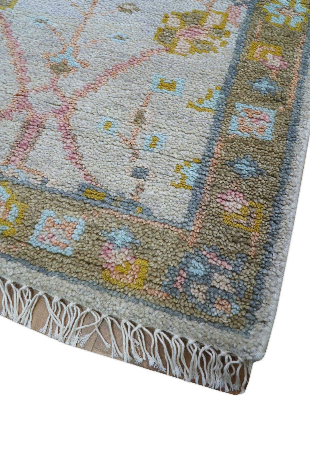 Hand Knotted 2x3 Traditional Style Gray And Brown Wool Rug