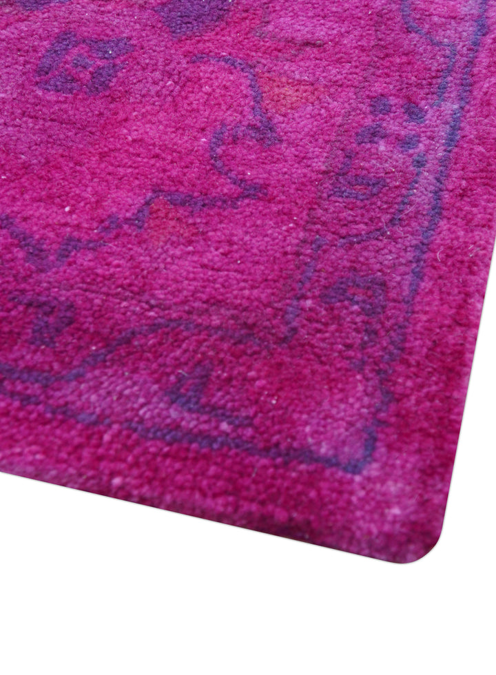 Custom Made Overdyed Pink Traditional Oushak Hand Tufted Wool Area Rug