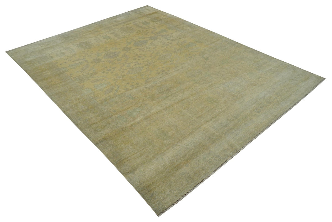 9x12 Antique Oriental Oushak Beige Hand knotted Wool Area Rug - The Rug Decor
