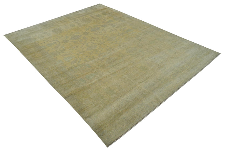 9x12 Antique Oriental Oushak Beige Hand knotted Wool Area Rug - The Rug Decor