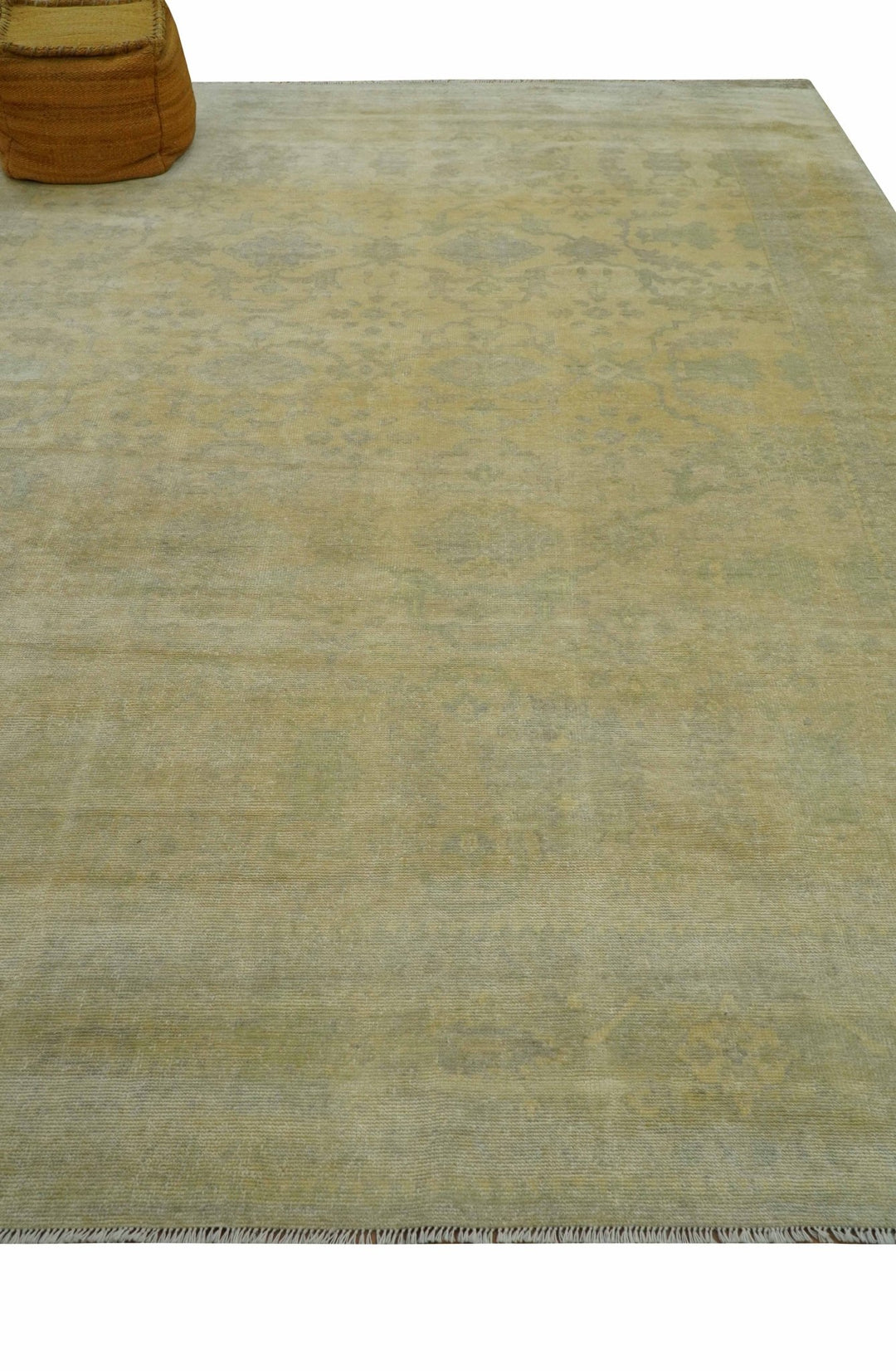 9x12 Antique Oriental Oushak Beige Hand knotted Wool Area Rug - The Rug Decor