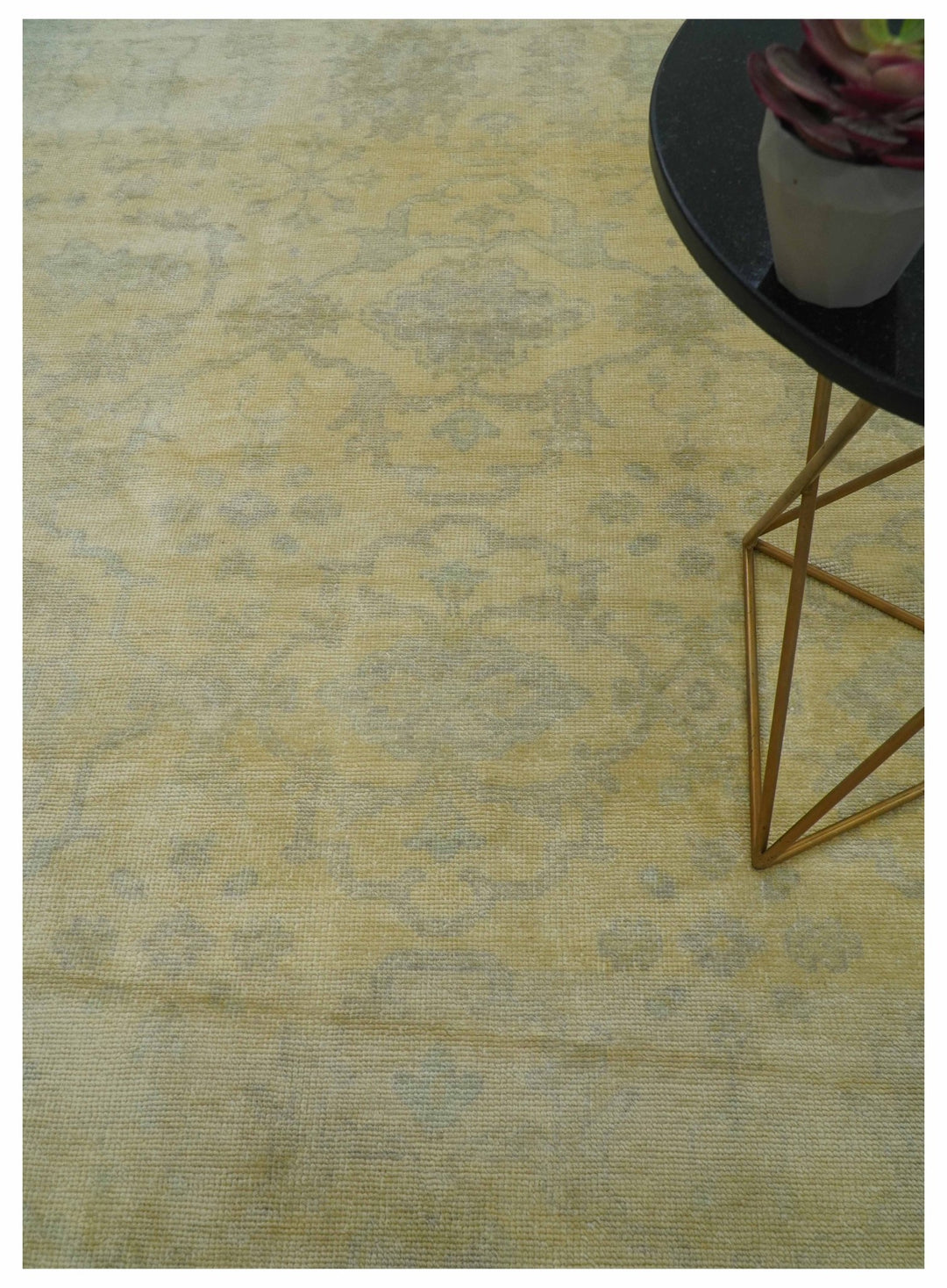 9x12 Antique Oriental Oushak Beige Hand knotted Wool Area Rug - The Rug Decor