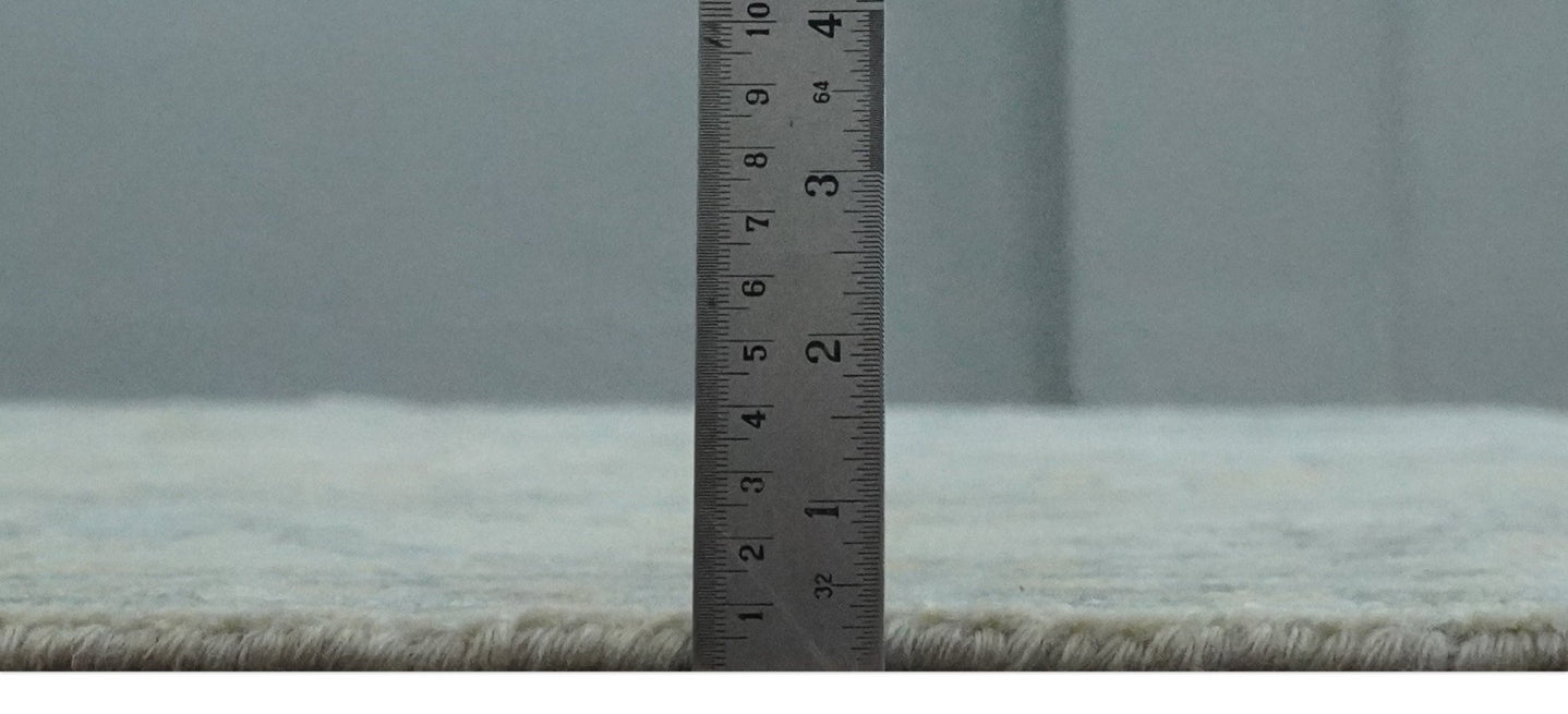 9x12 Hand Knotted Oriental Oushak Ivory, Charcoal and Yellow Wool Area Rug - The Rug Decor