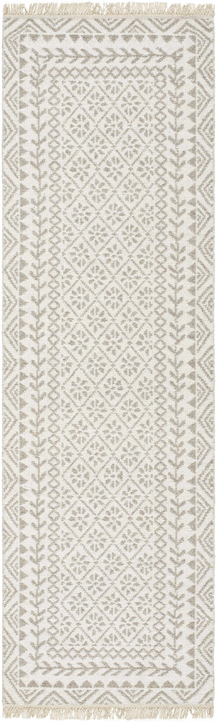 Albus Modern Geometric Design Beige Hand Woven Wool Area Rug