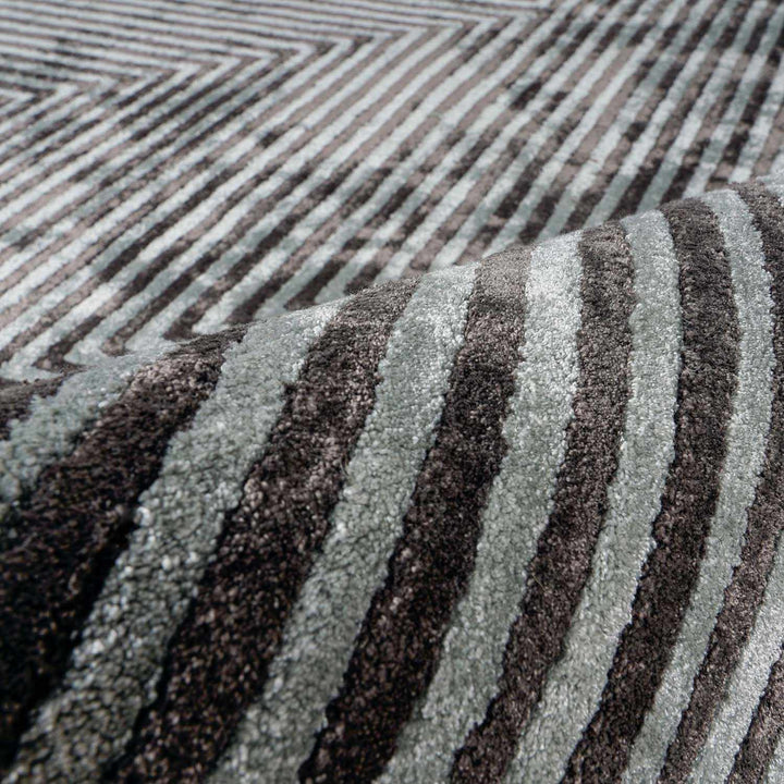 Allston Modern Style Gray And Black Hand Tufted Area Rug