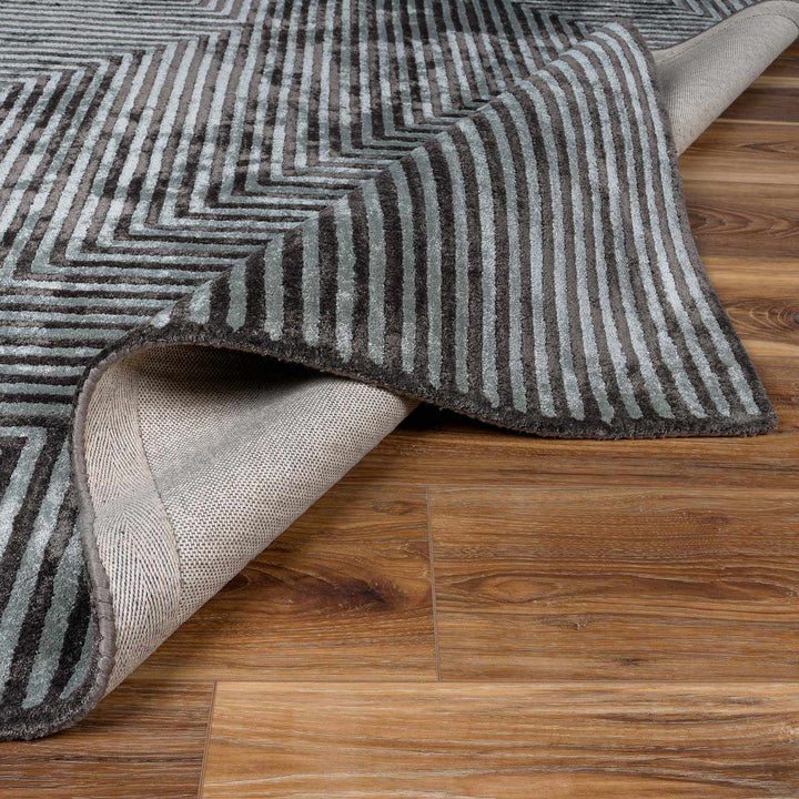 Allston Modern Style Gray And Black Hand Tufted Area Rug