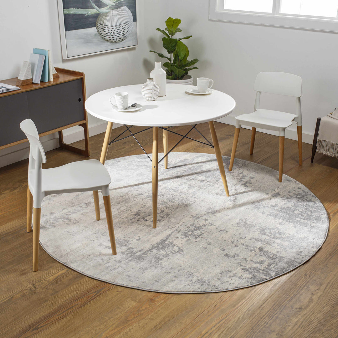Apison Modern Abstract Design Gray Area Rug