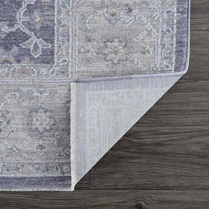Karuah Traditional Medallion Design Gray And Purple Area Rug