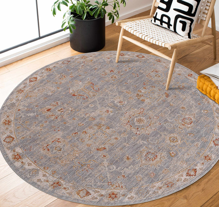 Mangham Blue And Ivory Traditional Style Area Rug