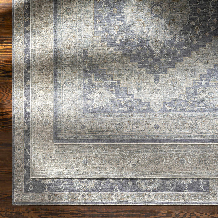 Highgale Sema Traditional Medallion Design Gray Rug