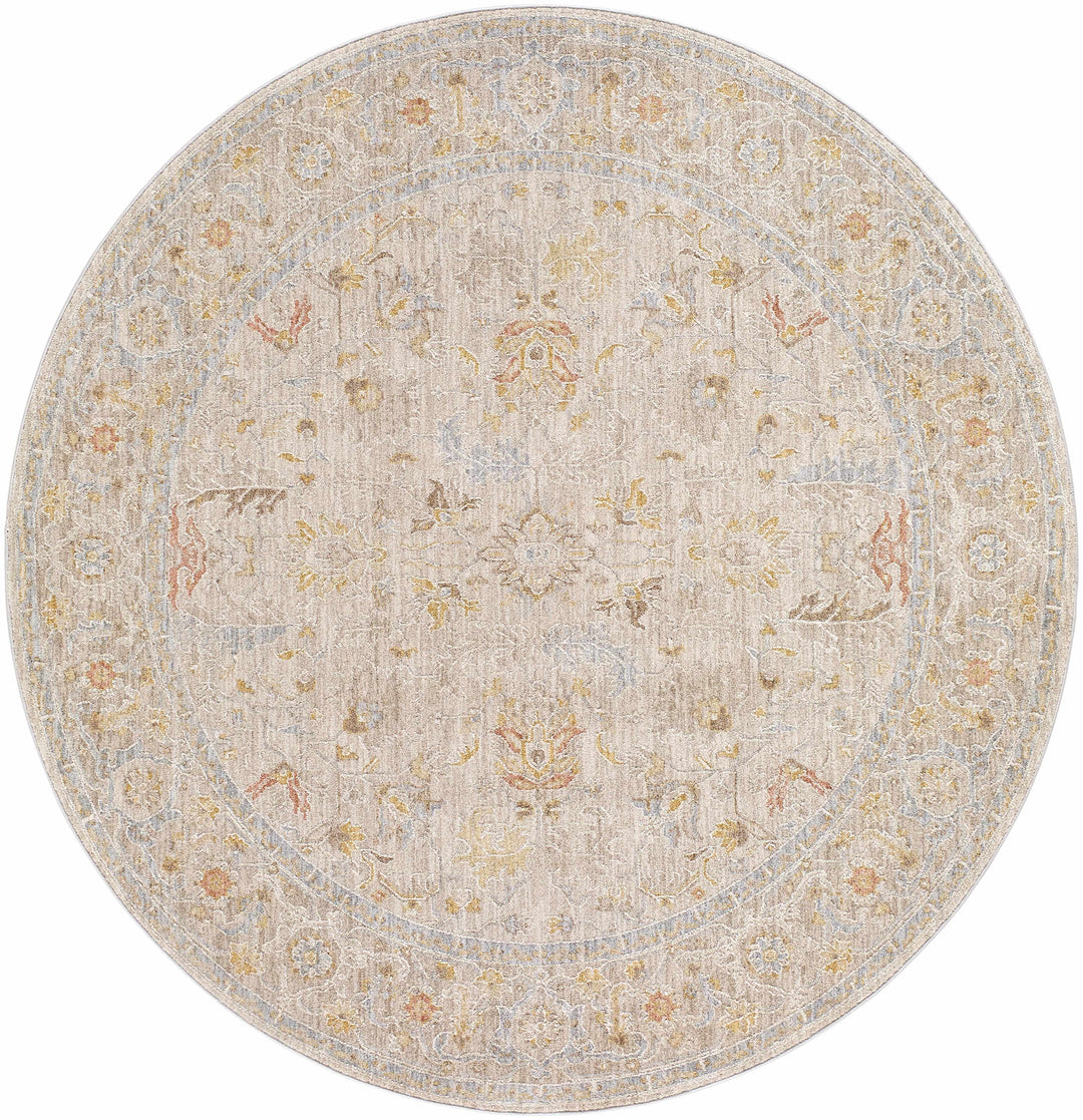 Awena Traditional Style Beige And Blue Rug