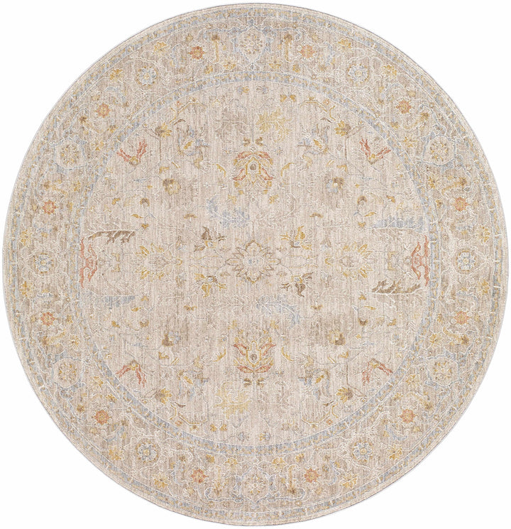 Awena Traditional Style Beige And Blue Rug