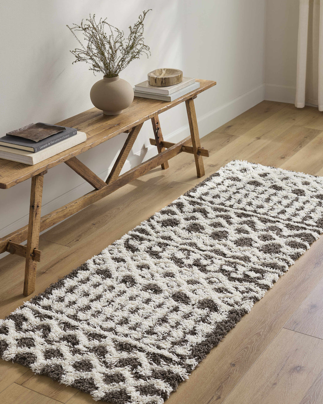 Aysel Contemporary Brown And White Area Rug