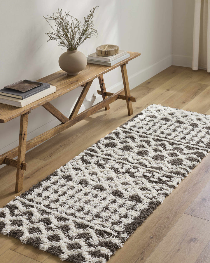 Aysel Contemporary Brown And White Area Rug