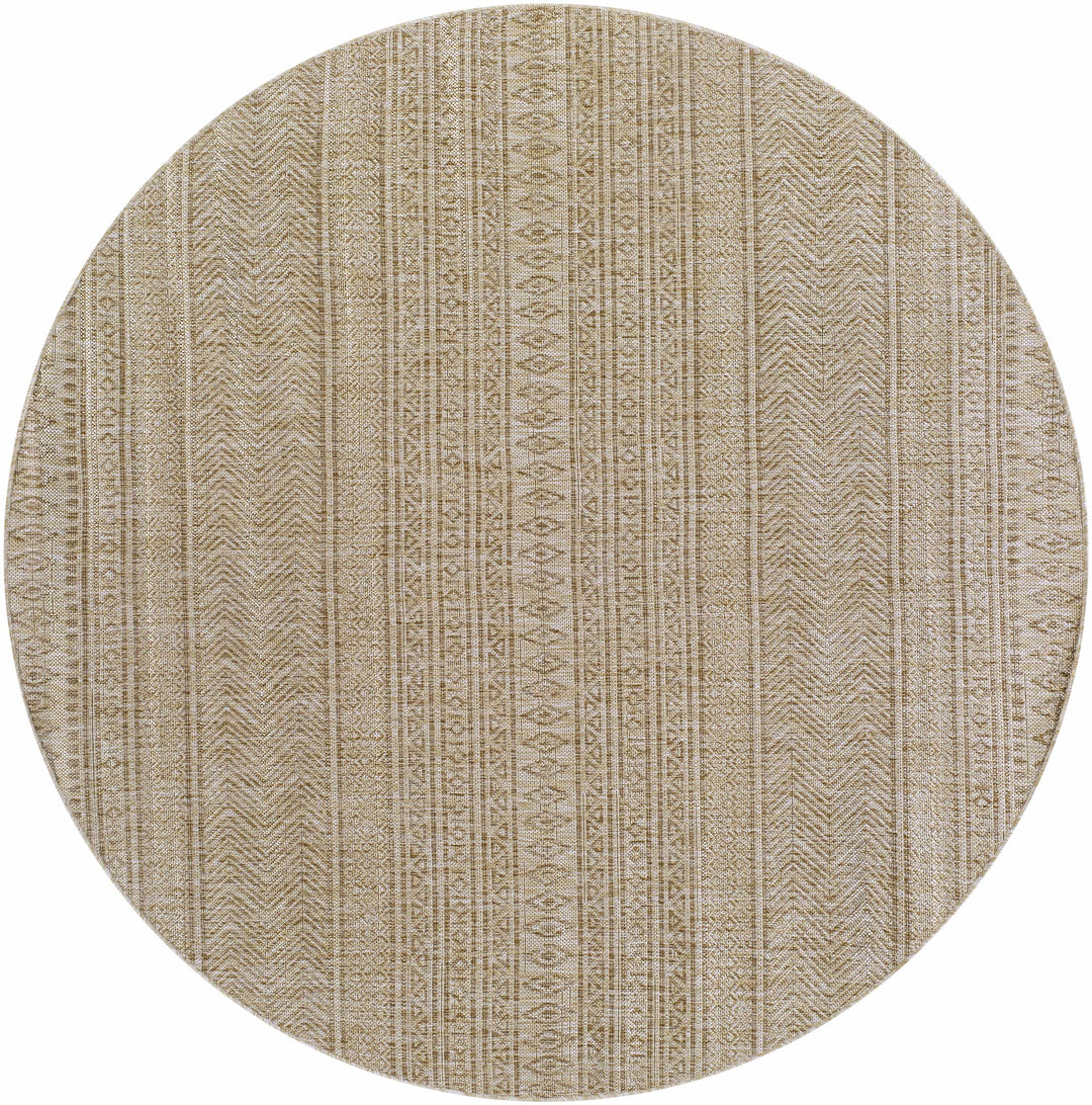 Madras Modern Geometric Design Beige And Brown Outdoor Rug