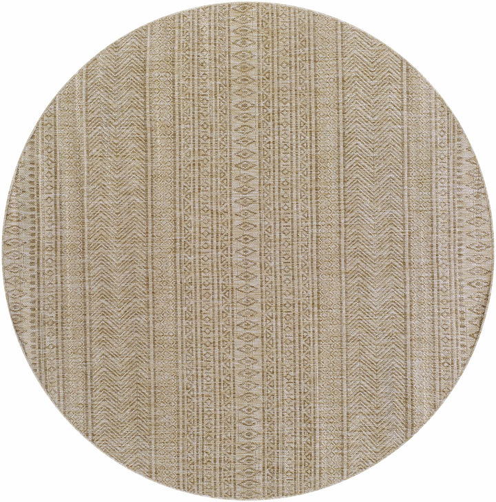 Madras Modern Geometric Design Beige And Brown Outdoor Rug