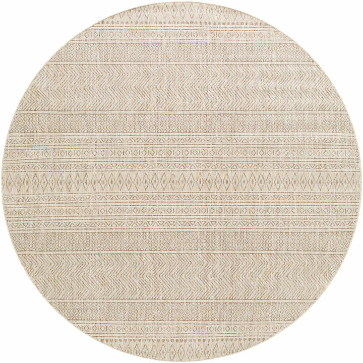 Madras Modern Geometric Design Beige And Brown Outdoor Rug
