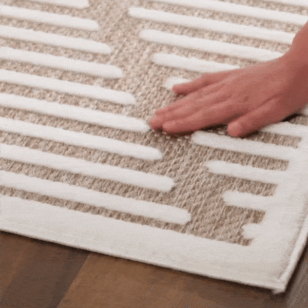 Anah Contemporary Geometrical Tan And Ivory Rug