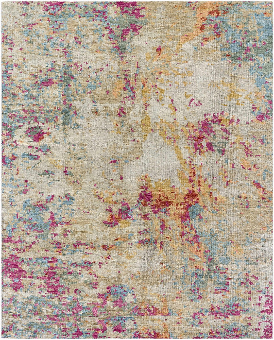 Bassano Contemporary Abstract Beige And Peach Area Rug