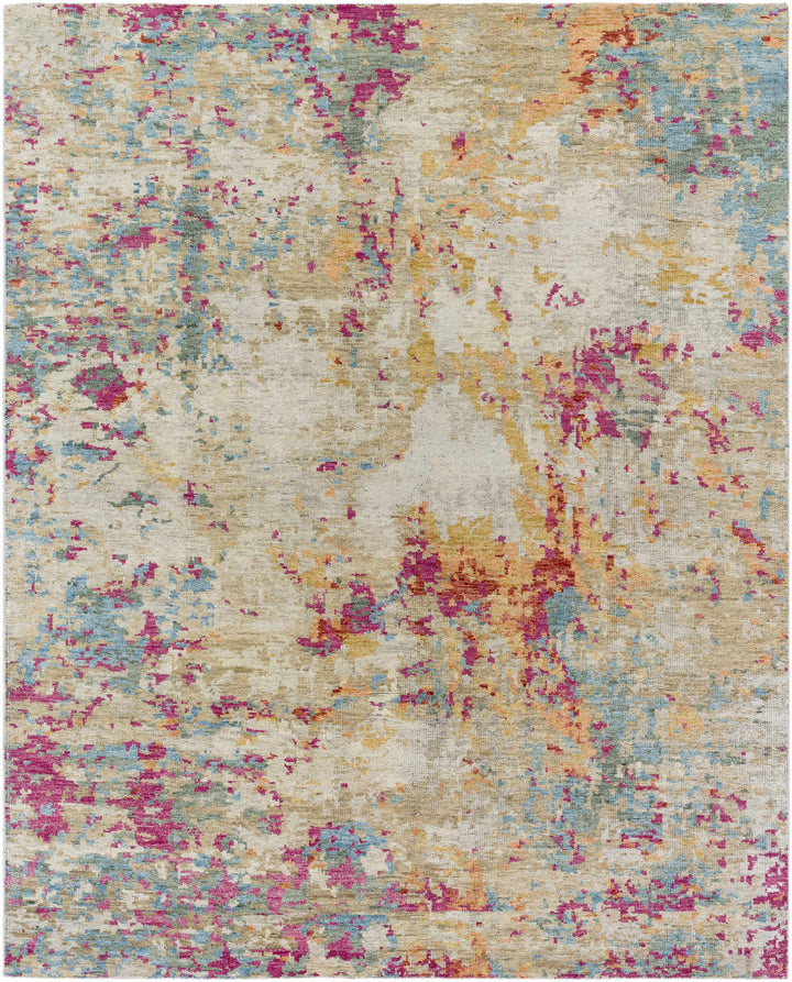 Bassano Contemporary Abstract Beige And Peach Area Rug