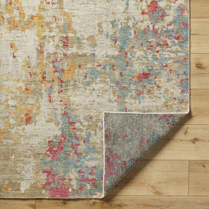 Bassano Contemporary Abstract Beige And Peach Area Rug