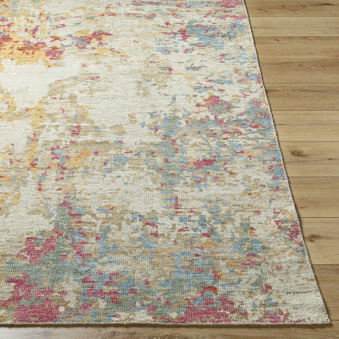 Bassano Contemporary Abstract Beige And Peach Area Rug