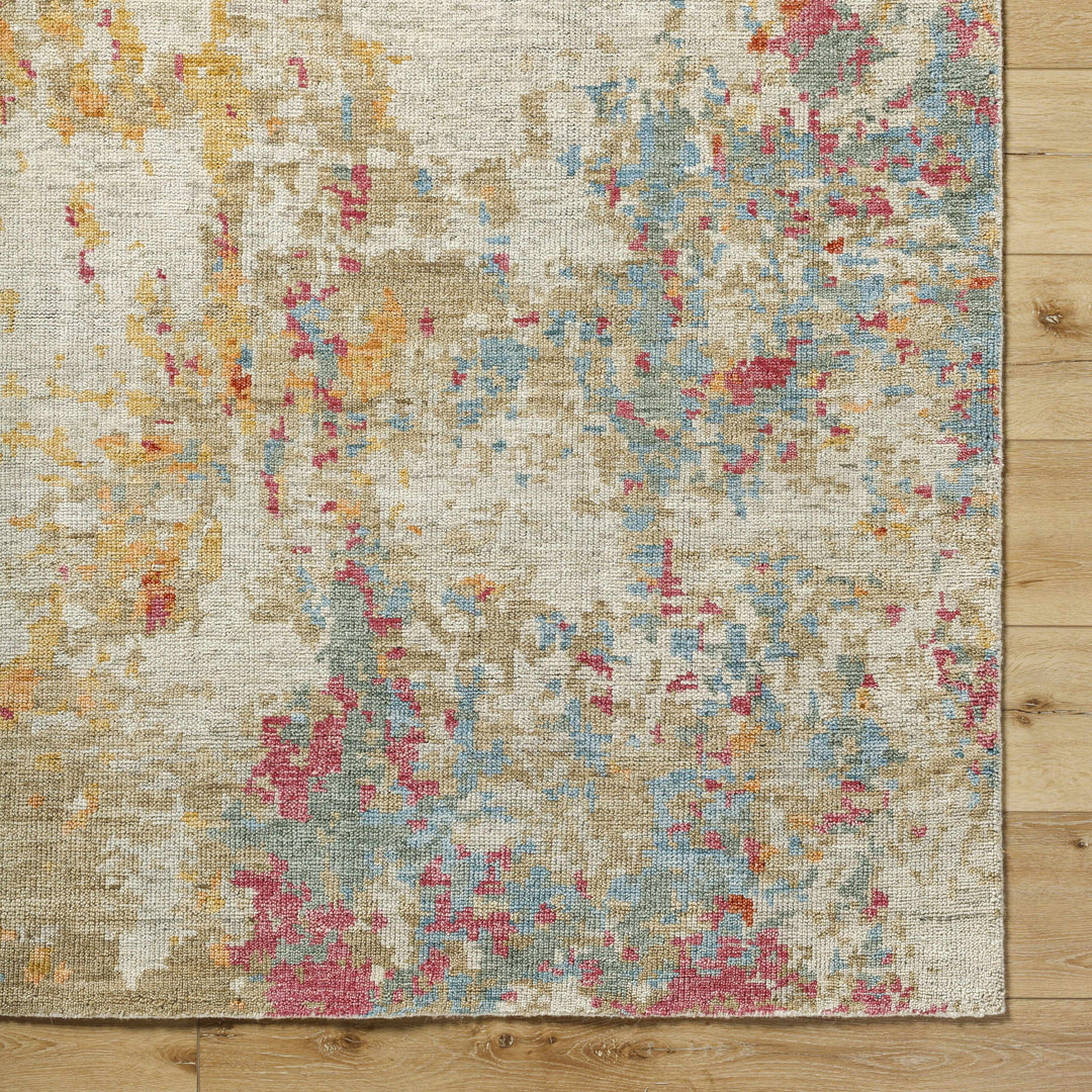 Bassano Contemporary Abstract Beige And Peach Area Rug