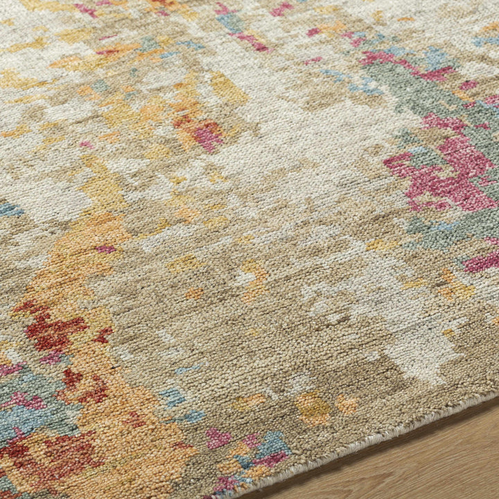 Bassano Contemporary Abstract Beige And Peach Area Rug