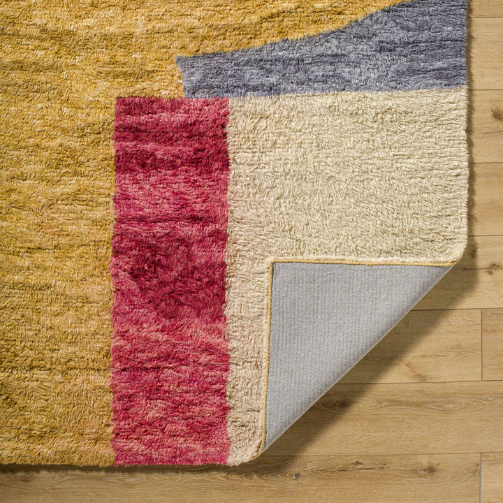 Budrys Modern Abstract Design Gold Hand Tufted Wool Area Rug