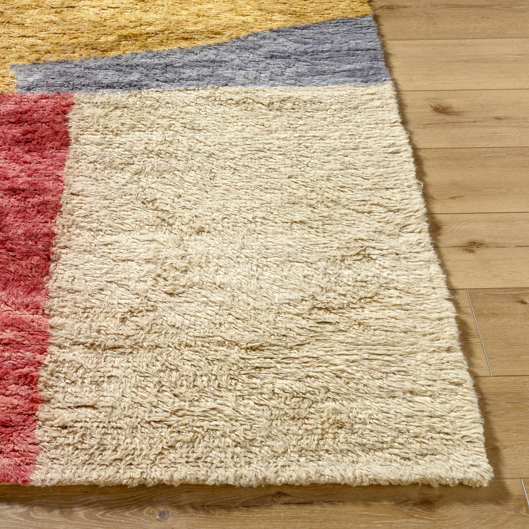 Budrys Modern Abstract Design Gold Hand Tufted Wool Area Rug