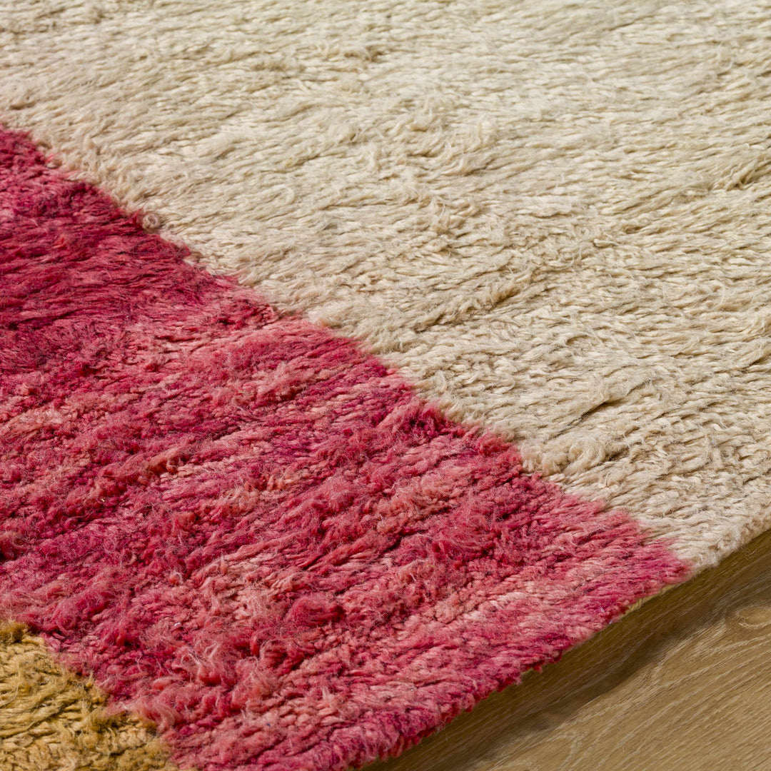 Budrys Modern Abstract Design Gold Hand Tufted Wool Area Rug