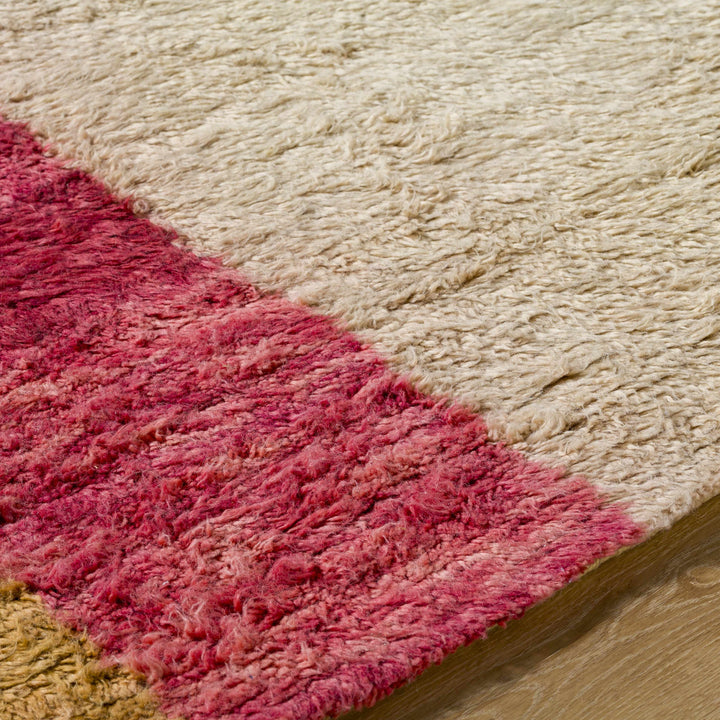Budrys Modern Abstract Design Gold Hand Tufted Wool Area Rug
