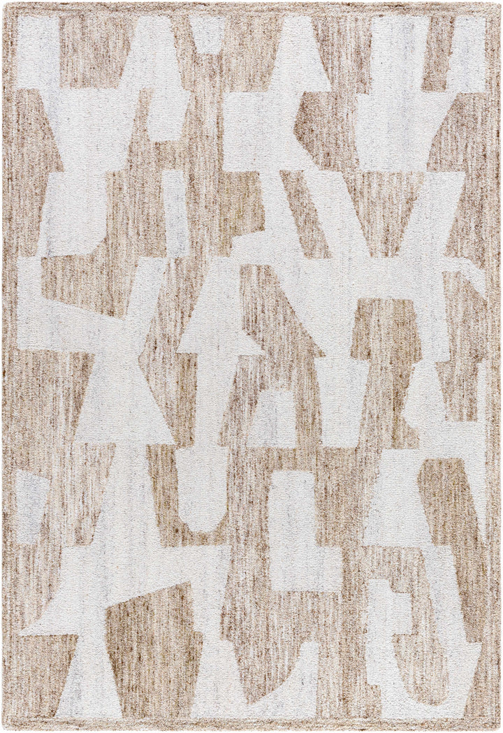 Brendy Contemporary Abstract Beige And Ivory Rug
