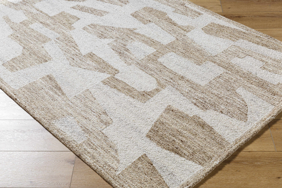 Brendy Contemporary Abstract Beige And Ivory Rug