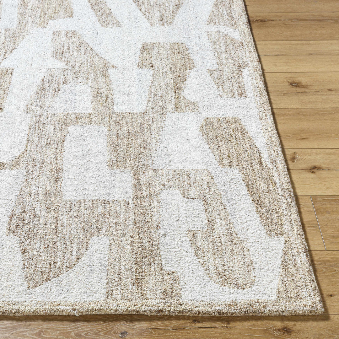Brendy Contemporary Abstract Beige And Ivory Rug