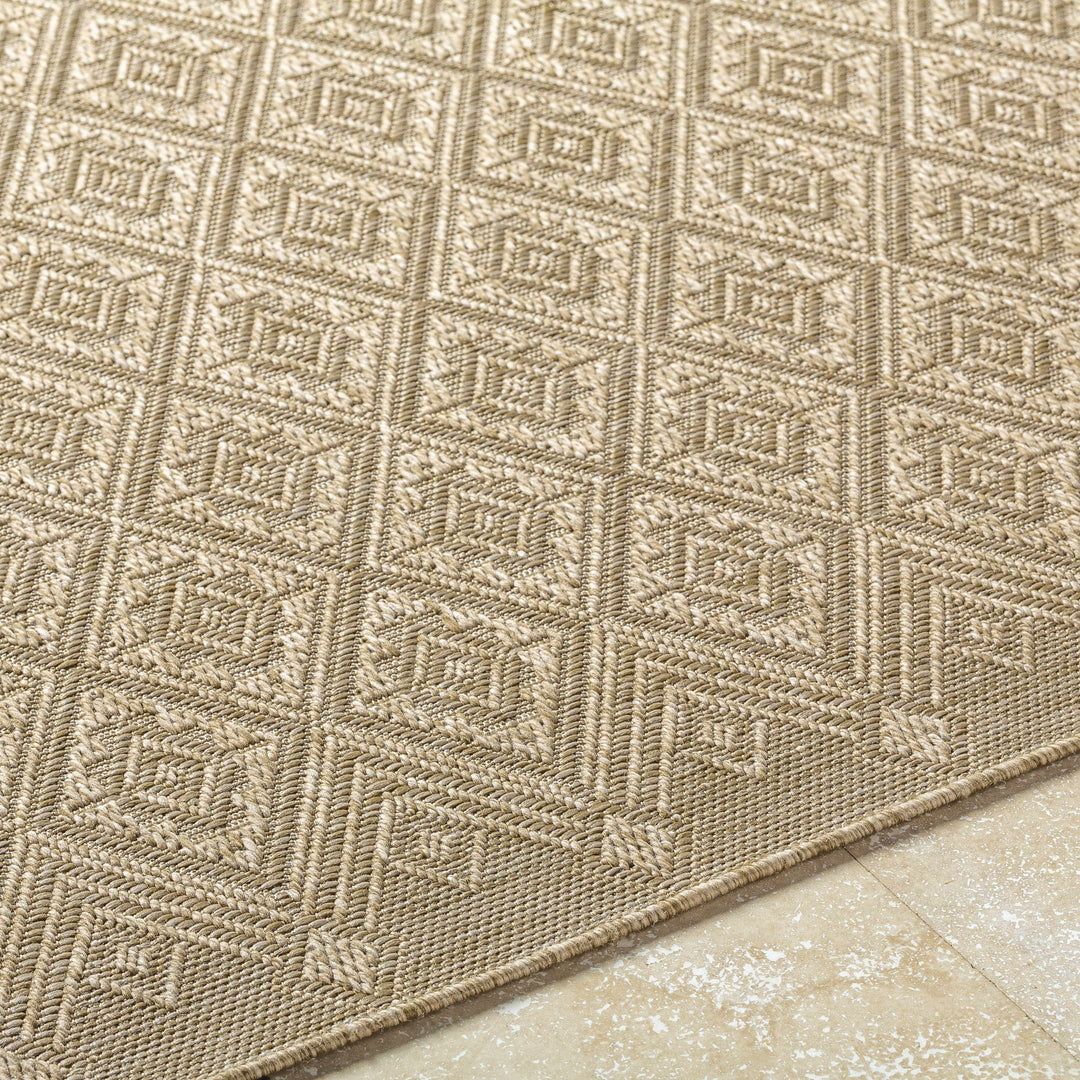 Bandit Modern Geometric Camel Outdoor Area Rug