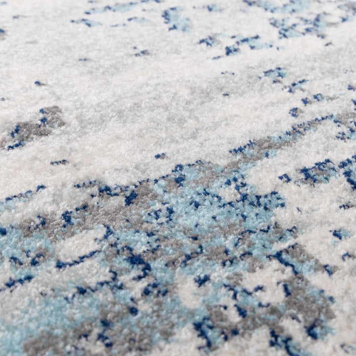 Beverly Modern Abstract Design Blue And Ivory Area Rug