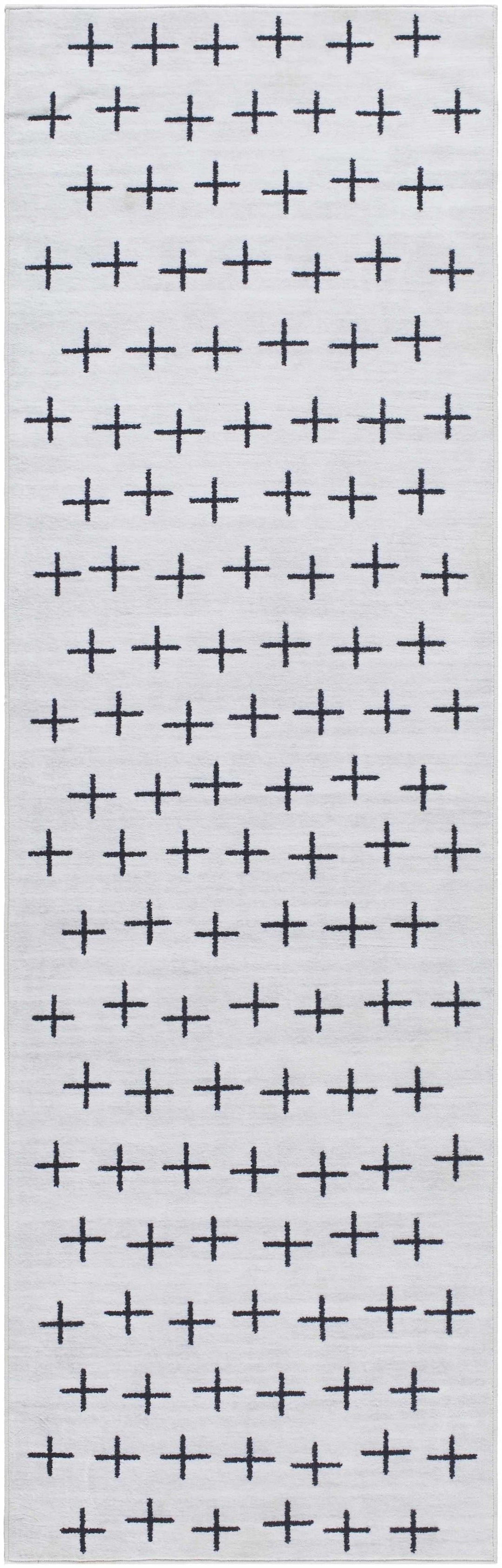 Owain Modern Style Ivory And Charcoal Washable Area Rug
