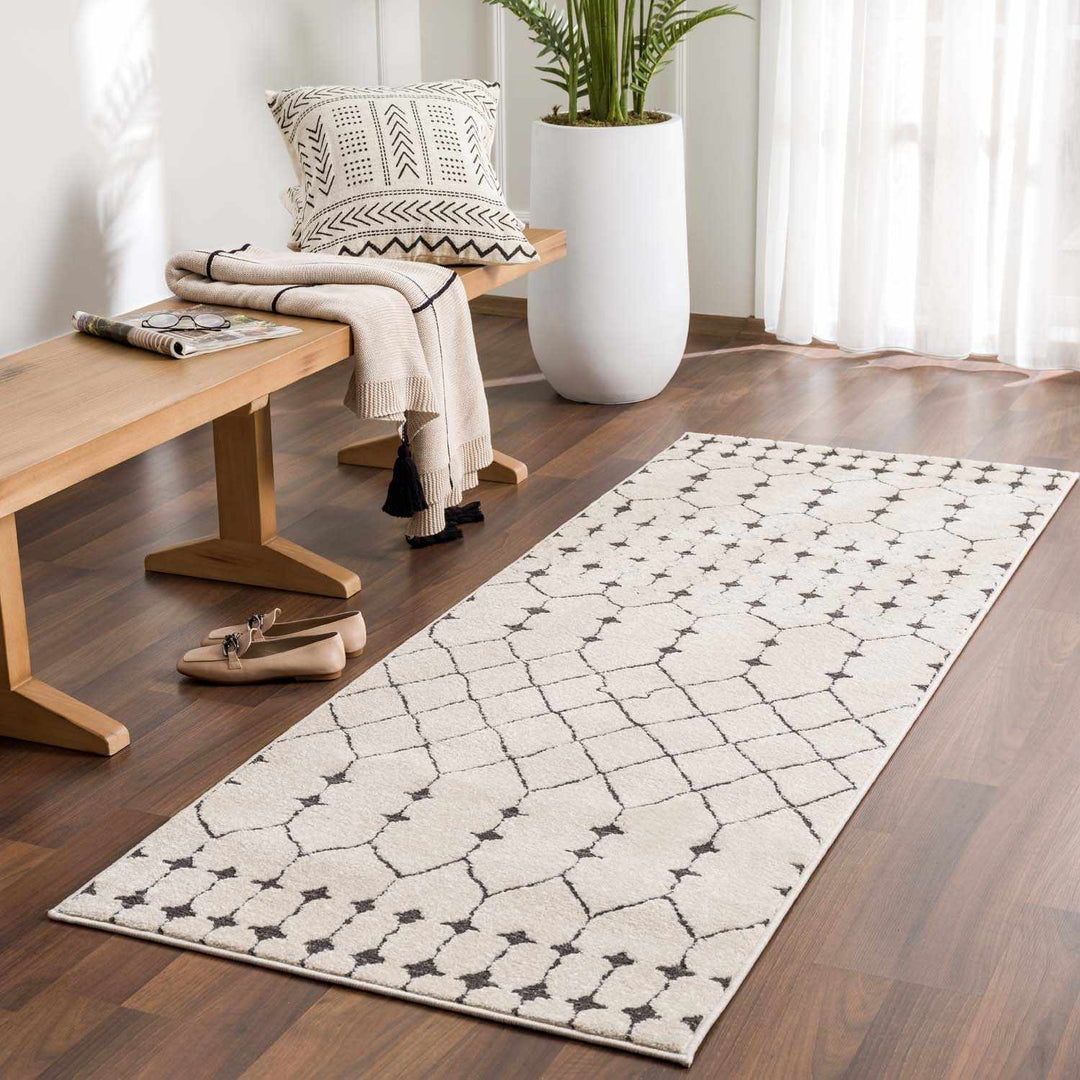 Chubbuck Modern Style Ivory And Charcoal Area Rug