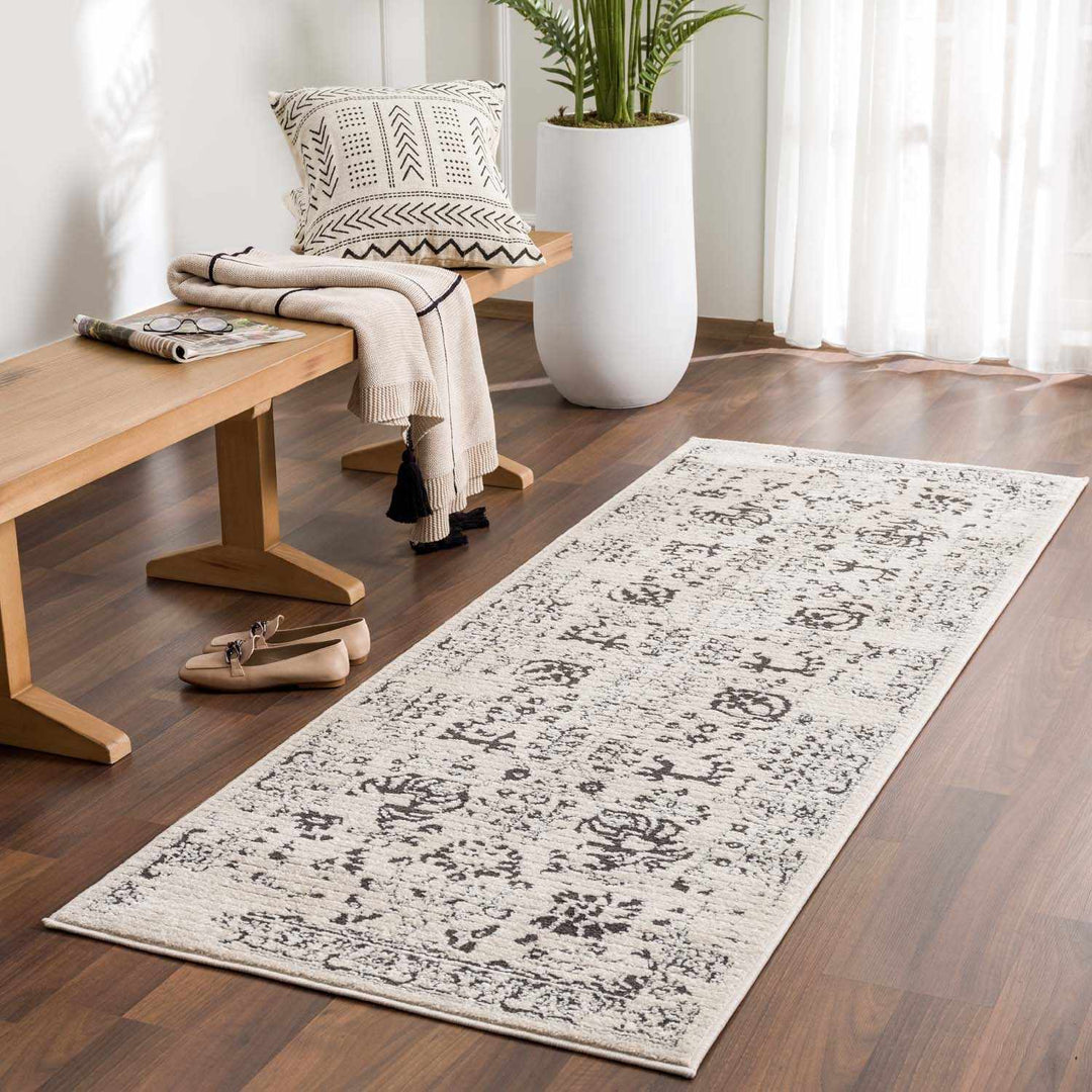 Turkey Traditional Style Ivory And Charcoal Area Rug
