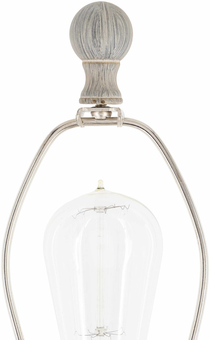 Binidayan Traditional Floor Lamp – Gray Resin Base & Linen Shade