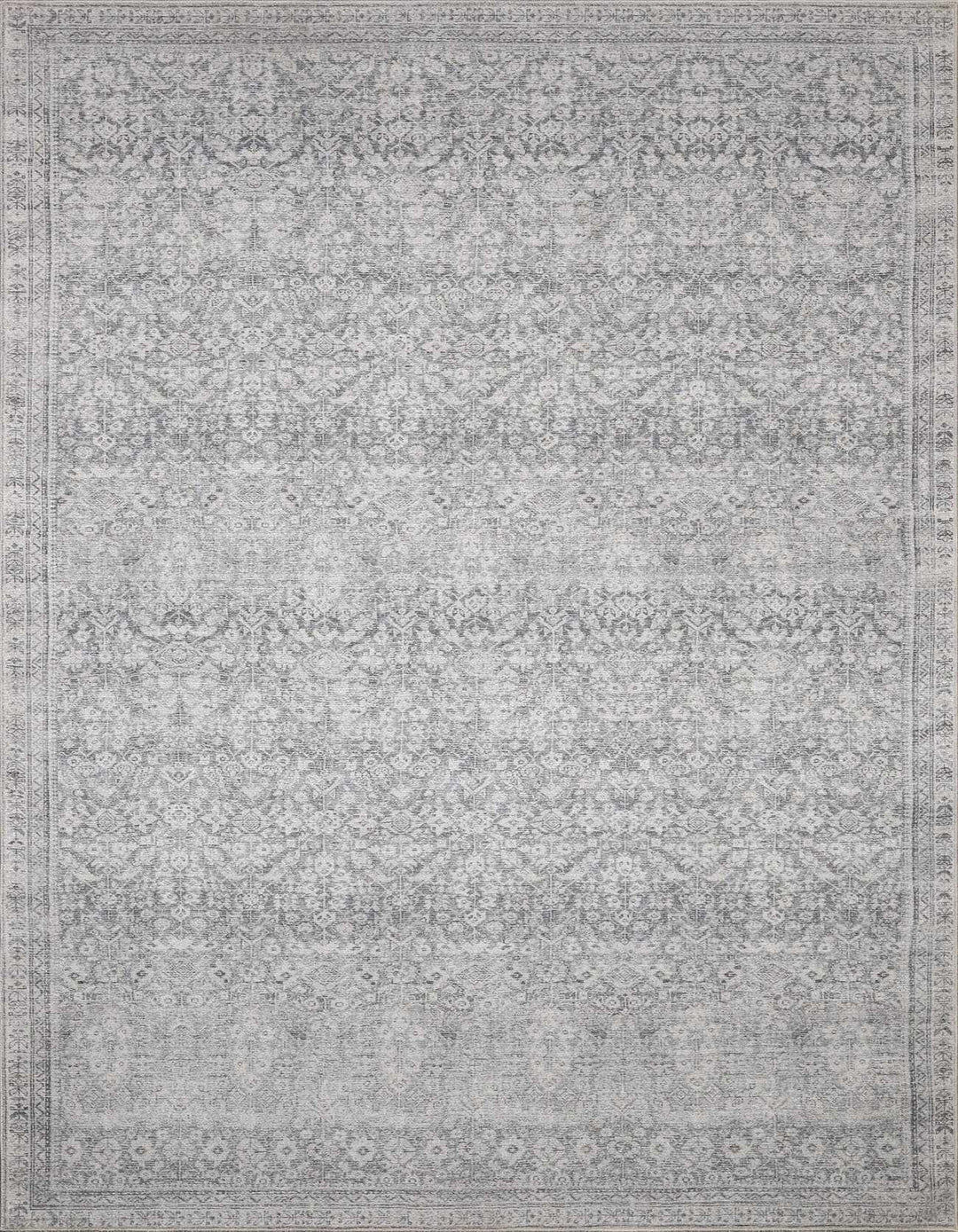 Alyria Traditional Style Gray And Silver Area Rug