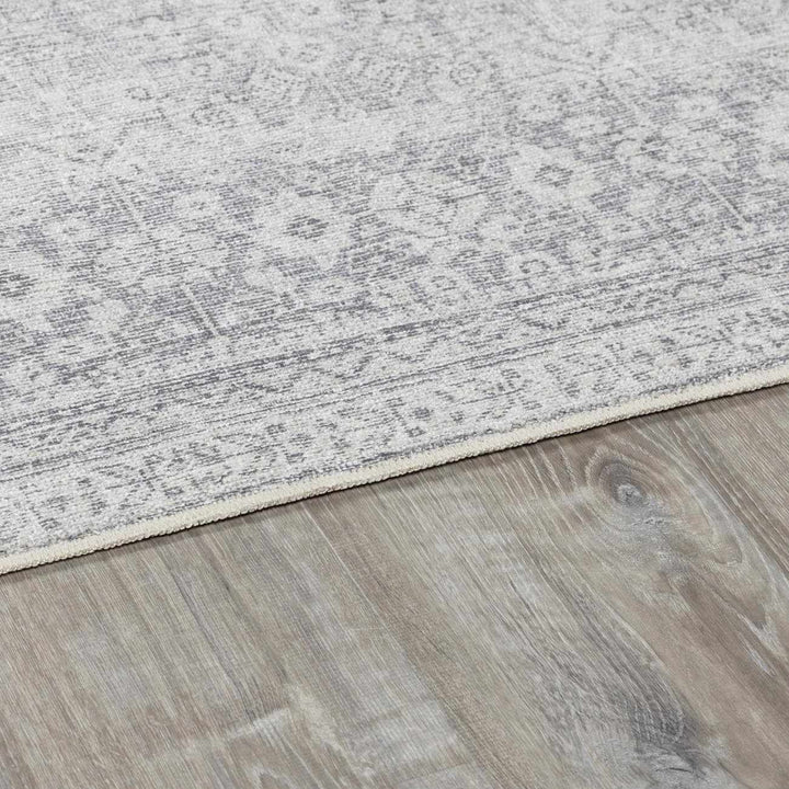 Alyria Traditional Style Gray And Silver Area Rug