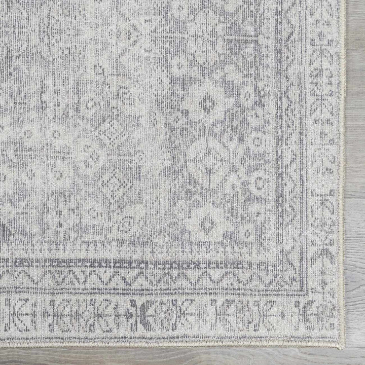Alyria Traditional Style Gray And Silver Area Rug