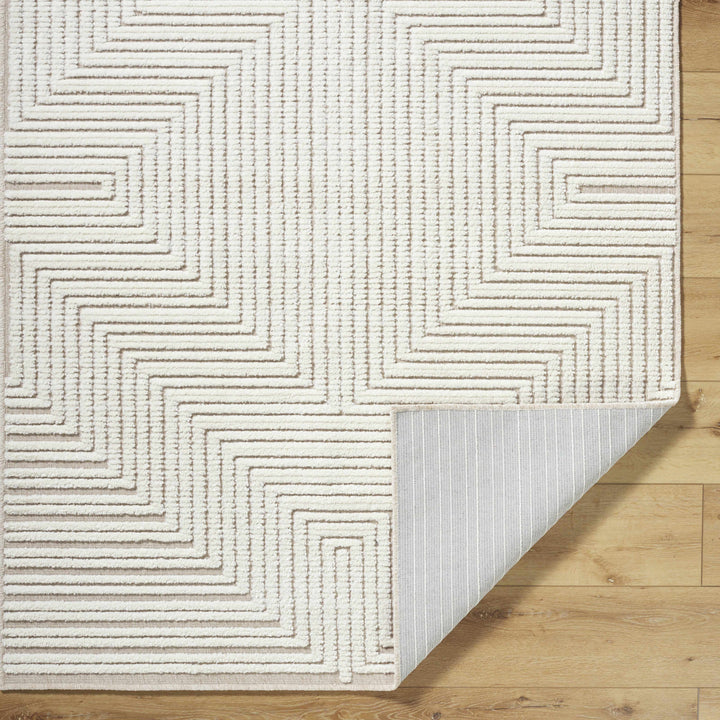 Briana Modern Geometric Design White Washable Rug