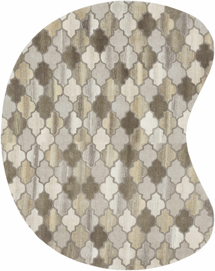 Bluffdale Modern Style Gray And Beige Hand Tufted Wool Area Rug