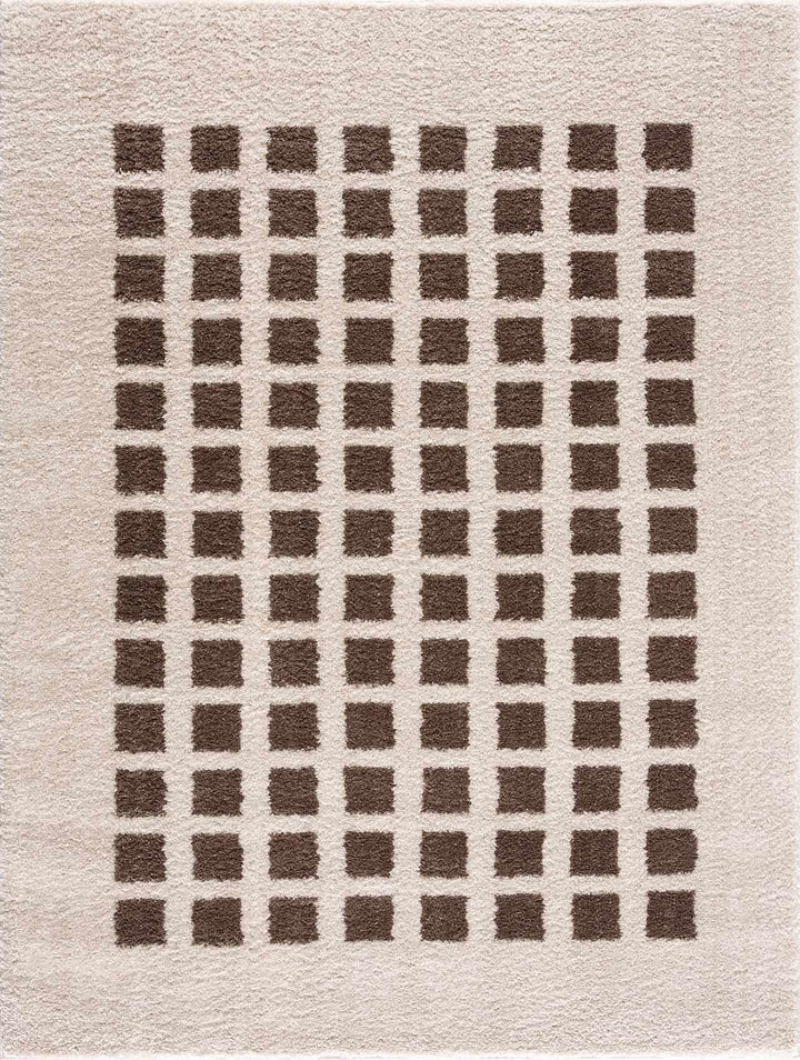 Baback Modern Geometrical Beige And Brown Area Rug