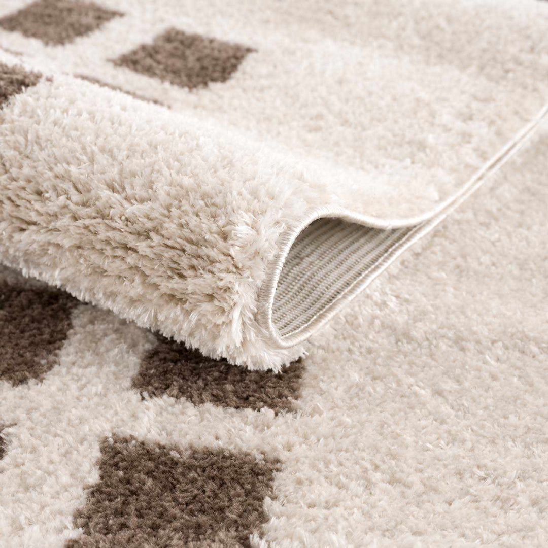 Baback Modern Geometrical Beige And Brown Area Rug